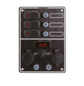 Ovládací panel se 3 spínači a digitálním voltmetrem