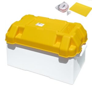Skříňka na akumulátor 395 x 180 x 200 mm - bílo/žlutá - Obrázek 1