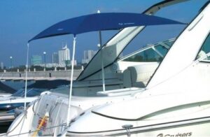 Slunečník modrý na motorové a nafukovací čluny, plachetnice - Obrázek 1