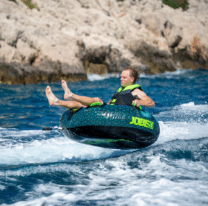 Jobe Hotseat Towable 1P metalicko modré nafukovacie ťahadlo - Ø 128 cm - Obrázek 7