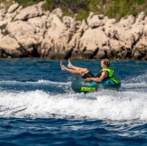 Jobe Hotseat Towable 1P metalicko modré nafukovacie ťahadlo - Ø 128 cm - Obrázek 2