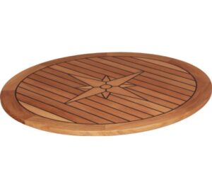 Teaková stolová deska kruhová s motivem námořní hvězdy - Ø 65 cm - Obrázek 1