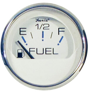 FARIA palivoměr - bílý číselník v niro rámu - Obrázek 1