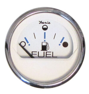 FARIA palivoměr metrický - bílý číselník v niro rámu - Obrázek 1
