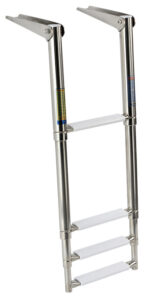 Nerezový teleskopický žebřík 31,5 cm - 4 schůdky