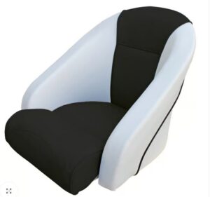 Kapitánské křeslo sklápěcí - bílo-černé - Obrázek 1