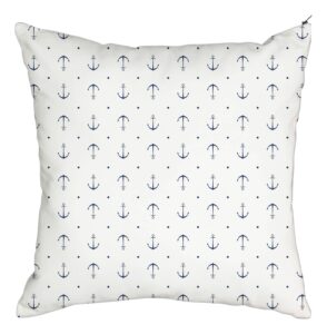 SEA-CLUB Bavlněný povlak na polštář bílý s motivem kotvy - 80 x 80 cm