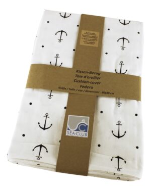 SEA-CLUB Bavlněný povlak na polštář bílý s motivem kotvy - 80 x 80 cm - Obrázek 4