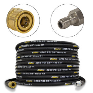 Vysokotlaká gumová hadice 10 m připojení 3/8“ QC – M 3/8“ - Obrázek 3