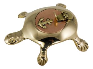 Mosazný popelník želva – dekorativní lodní popelník s uzavíratelným víkem - Obrázek 1