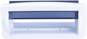 Zapuštěný montážní rám s krytem na rádio bílý – voděodolný ochranný rám pro lodní rádio - Obrázek 1