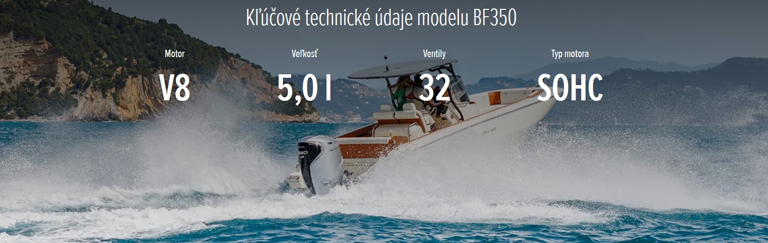 Motor Honda BF350 v akci na vodě