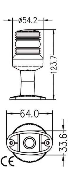 Technický nákres a rozměry LED kotevního osvětlení
